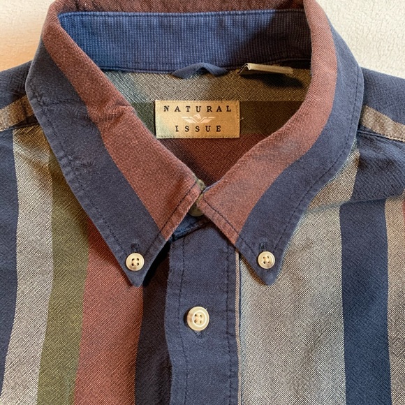 Multicolored Vertical Stripes Men’s Button Down L - Picture 3 of 4